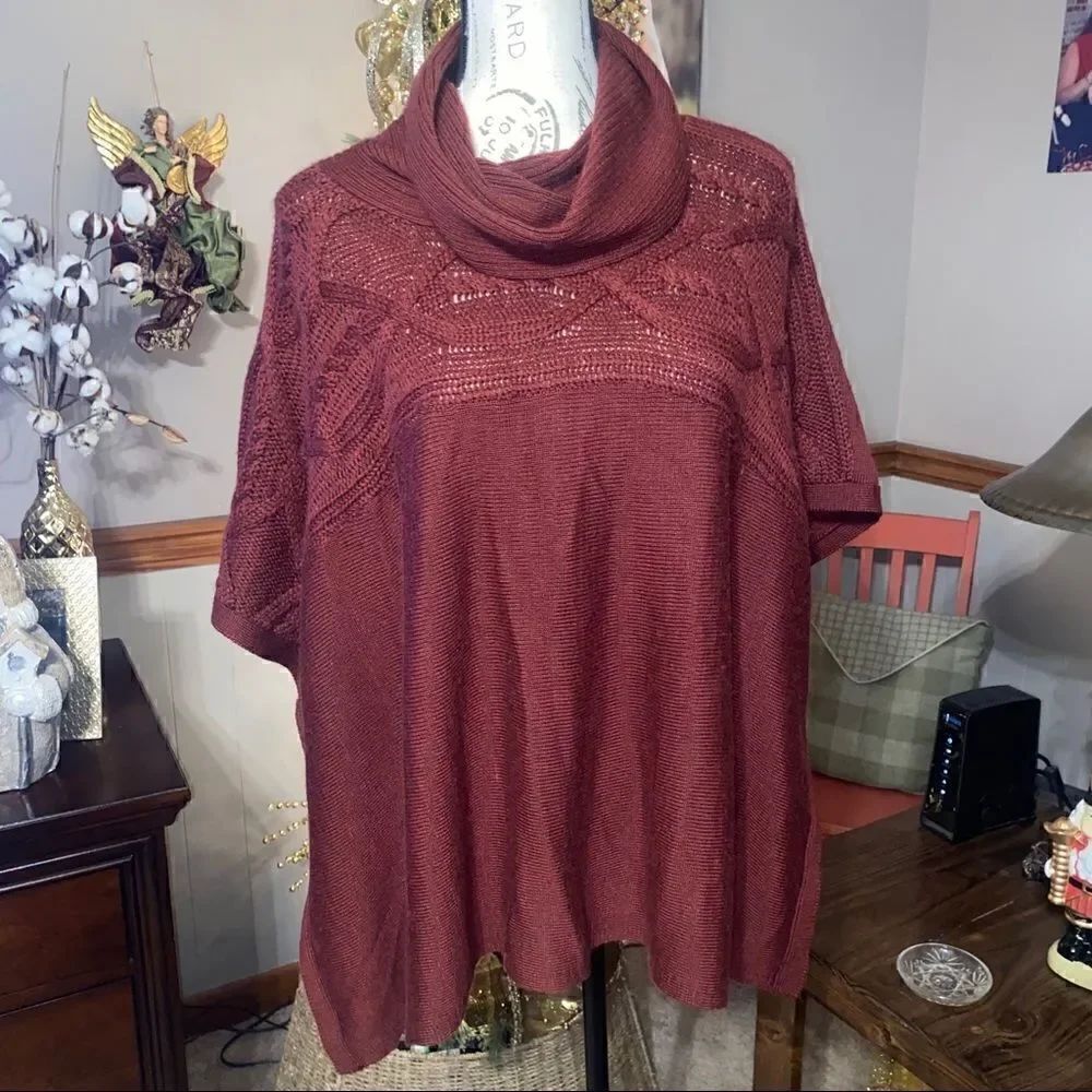 Antonio Melani Burgundy Poncho  